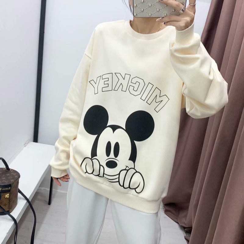 Áo nỉ sweater (ảnh thật, video). Áo sweater form rộng hình mickey cho nữ Zara tuồn | BigBuy360 - bigbuy360.vn