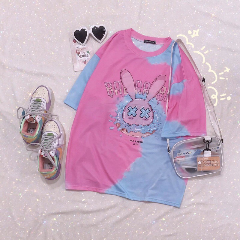 (ẢNH THẬT) Overtee 3D Loang BAD RABIT Tay Lửng Unisex