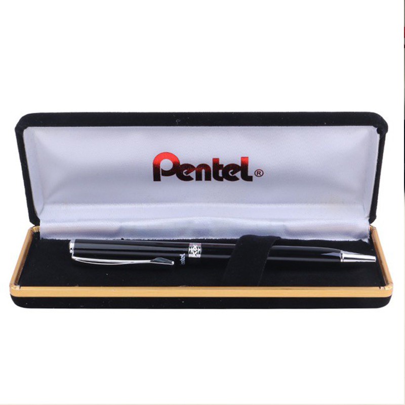 Bút ký cao cấp Pentel B811 ngòi 0.8mm mực xanh kèm hộp | Bút bi Nhật Bản thiết kế nắp vặn vỏ màu