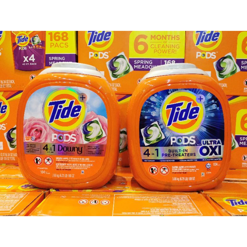 Viên giặt Tide pods Downy Utra oxi 4in1 104 viên nhập Mỹ