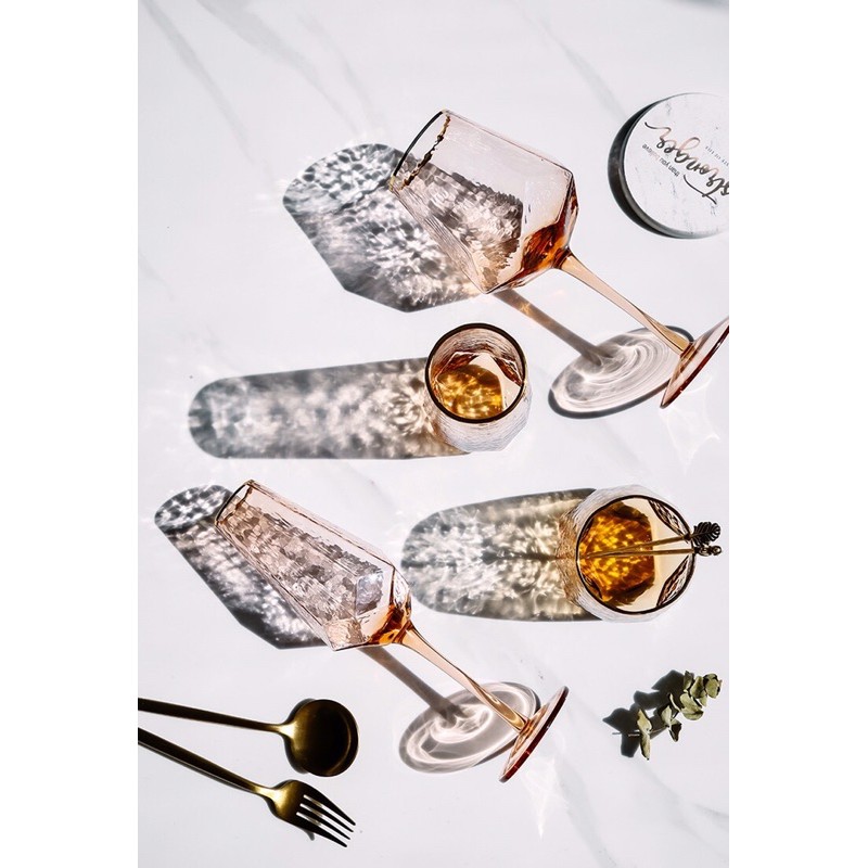 Ly rượu vang champagne gold viền vang sang chảnh