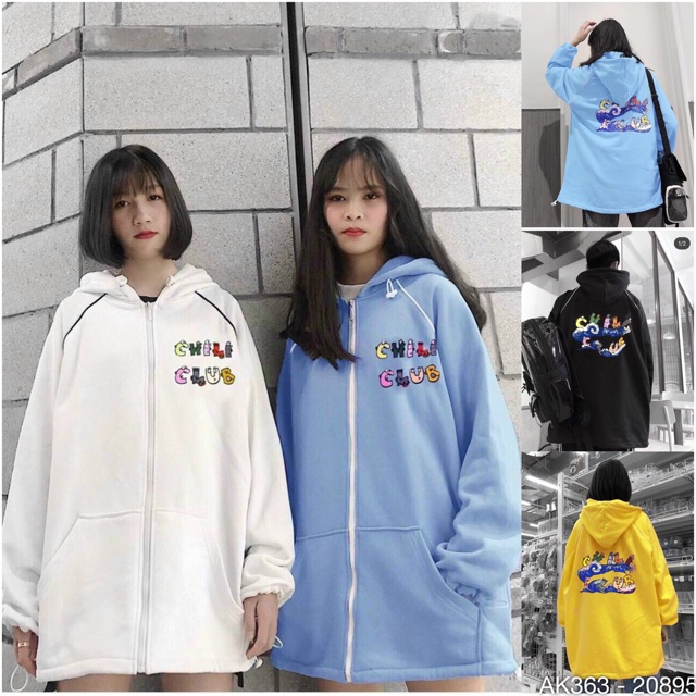 Áo Khoác Nỉ Nam Nữ Couple Nỉ Bông Hàng QC Dày Dặn Áo Khoác Jackets Nỉ Nữ Nam Khoá Kéo in CHILL BIỂN - AK3363