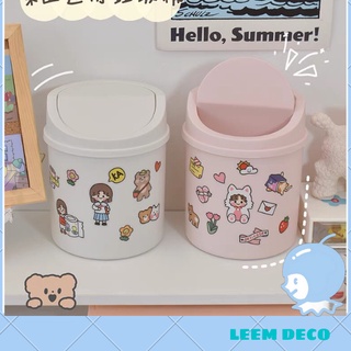 Thùng rác mini để bàn, thùng rác nhỏ có nắp,thùng rác decor trang trí bàn học