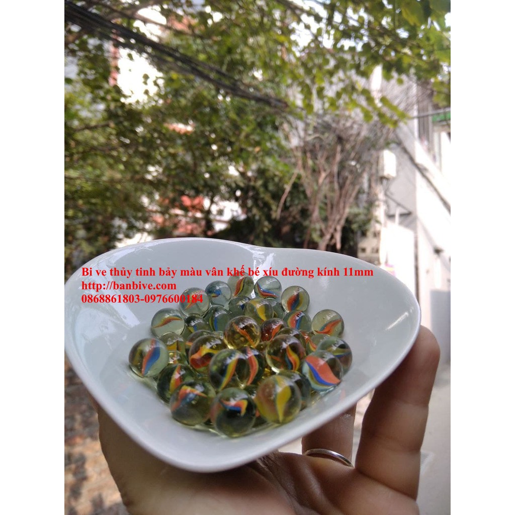 Bi ve - bộ viên bi khế bảy màu bé xíu bộ 50 viên