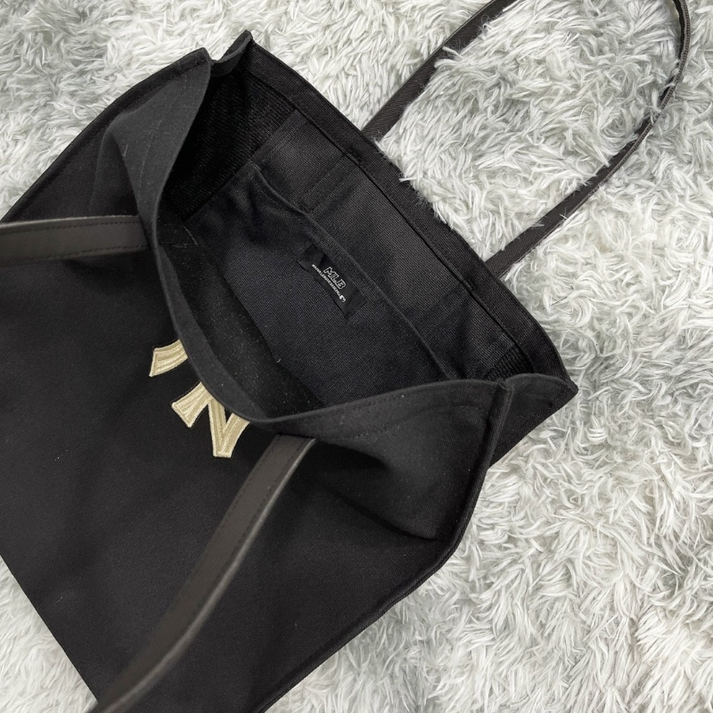 Túi Tote MLB Canvas Tote Bag New York Yankees 3AORM022N-50BKS Màu Đen Trắng, Túi Tote Thêu NY Unisex Phong Cách Hàn Quốc