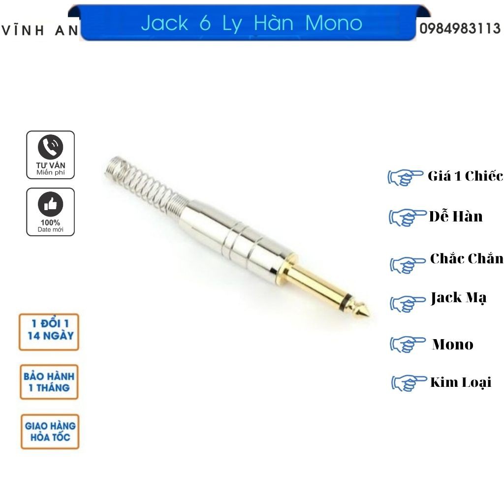 Đầu Jack 6 Ly  Cao Cấp - Dùng Thay Thế Đầu Jack Dây Line, Cáp Âm Thanh