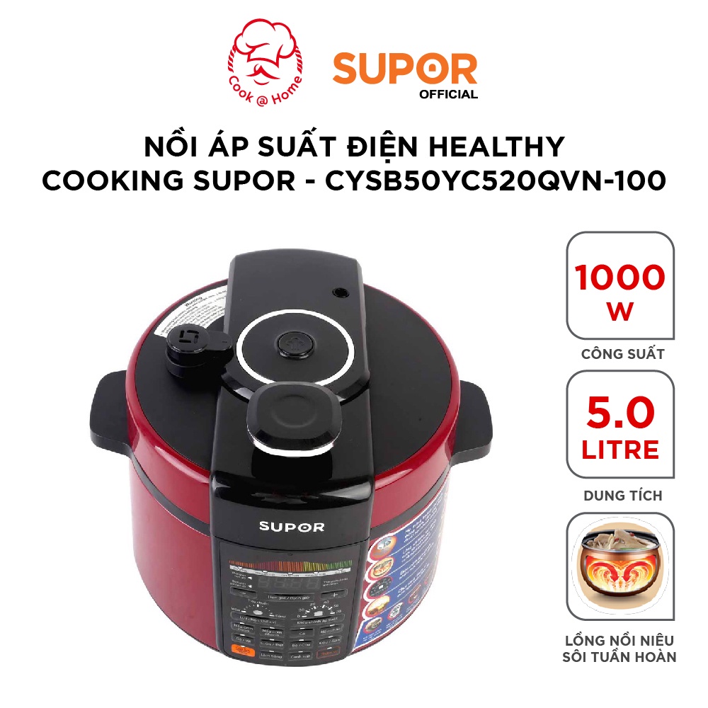 Nồi áp suất điện Healthy Cooking Supor CYSB50YC520QVN-100 - 5L, 1000W
