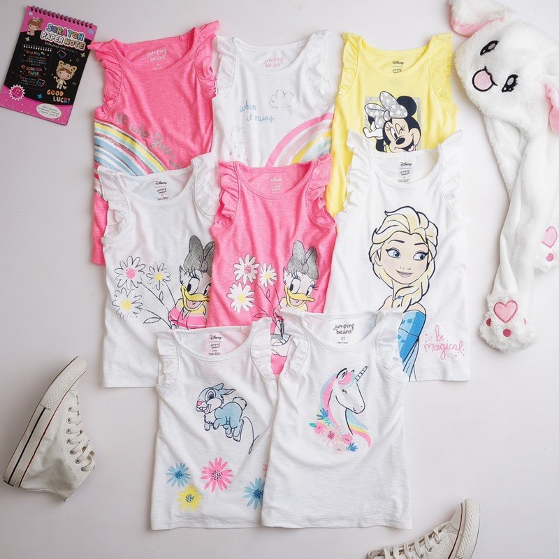 Set 2-3 áo cánh tiên bé gái JB mỏng mát 1-7 tuổi 9-25kg hình Chuột Minnie, Vịt Daisy, Elsa, Thỏ