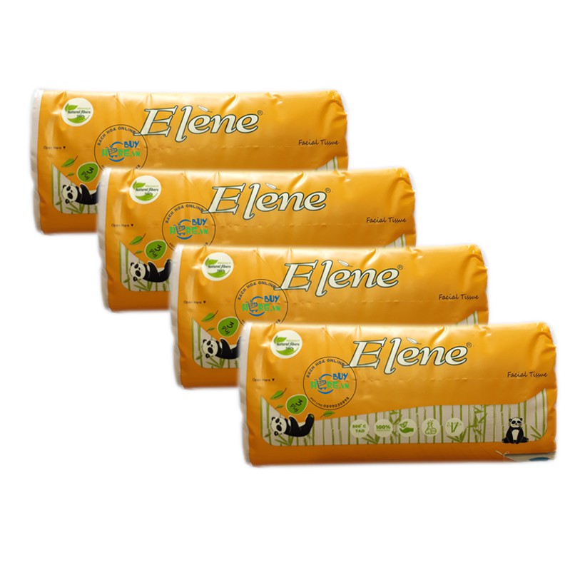 Combo 4 gói Khăn Giấy Tre Lụa - Elène Tre 480 tờ