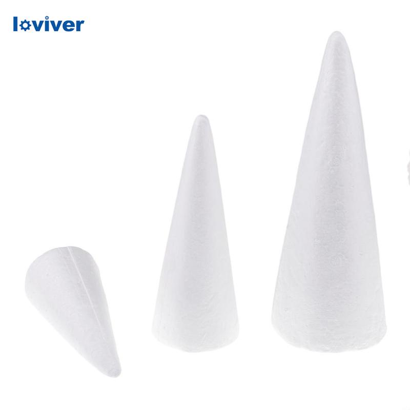 Set 3 Miếng Xốp Hình Nón 15 / 20 / 25cm Làm Mô Hình Thủ Công DIY