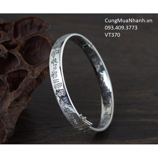 VÒNG TAY KHẮC OM MANI PADME HUM TIẾNG PHẠN ( CÓ KHÓA ) - VT370