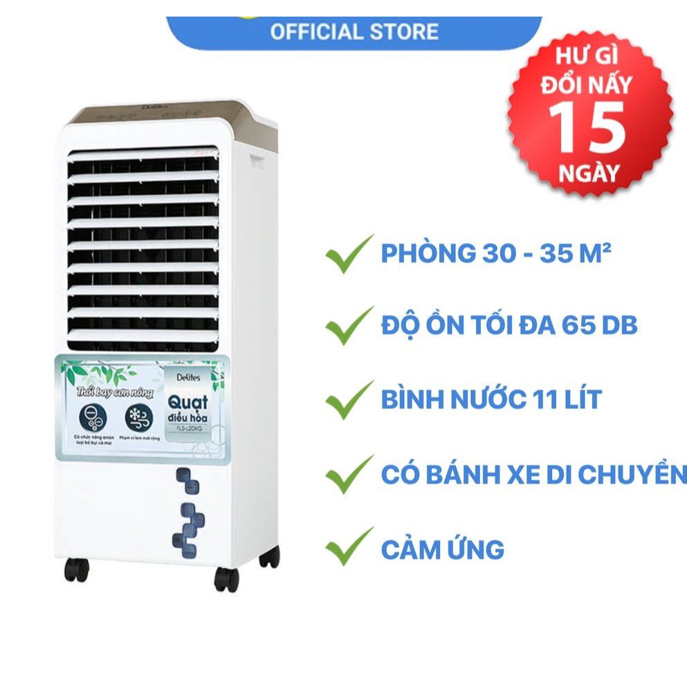 Quạt điều hòa hơi nước Delites FLS-L20KG-Trưng bày Mới 99%,Phạm vi làm mát 30-35 m² Công suất 160 W