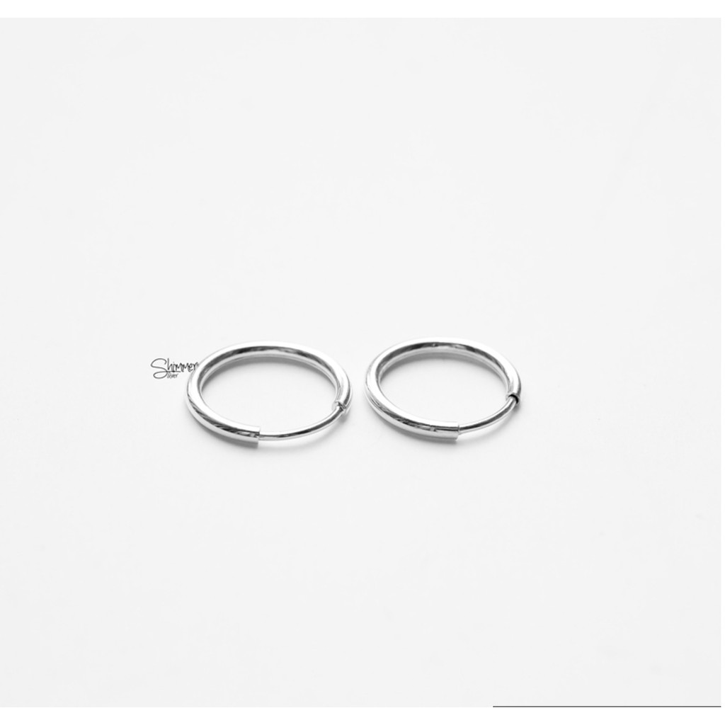 Bông Tai, Hoa Tai Nữ Bạc 925 Cao Cấp SHIMMER SILVER Hình Tròn Đơn Giản Thanh Lịch Đường Kính 1cm - MINI CIRCLE