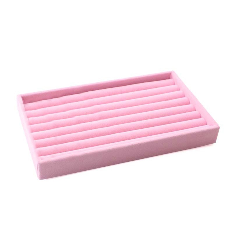 Khay Đựng Trang Sức Bằng Nhung Màu Hồng Xinh Xắn