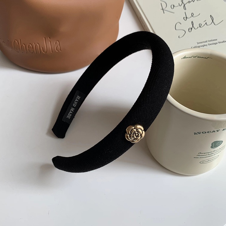 Băng Đô Cài Tóc Bản Rộng Màu Đen Phong Cách Pháp Cổ Điển Thời Trang Mùa Hè 2022