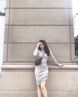 Đầm body rúm dây rút