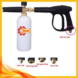 Combo Bình Phun Bọt Tuyết và Súng Xịt Rửa Xe Cho Máy Rửa Xe Mini,Máy Rửa Xe Gia Đình