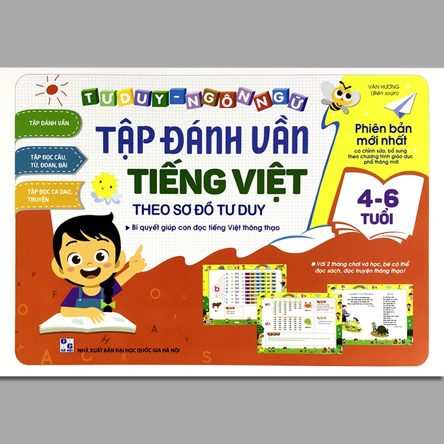 Sách - Tập Đánh Vần Tiếng Việt - Bí Quyết Giúp Con Đọc Tiếng Việt Thông Thạo 4-6 tuổi (Phiên bản mới nhất 108 trang)