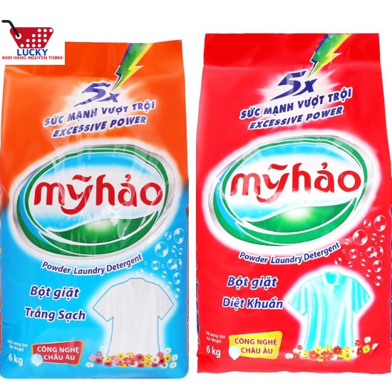 Mới bột giặt mỹ hảo 5x diệt khuẩn ,trắng sáng 6kg - ảnh sản phẩm 1