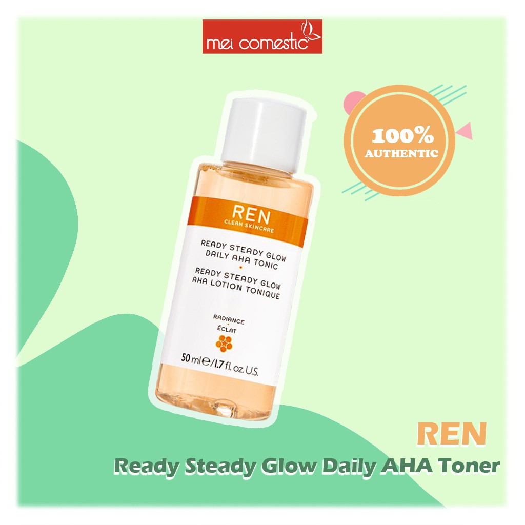Toner Tẩy Da Chết, Tái Tạo Da Ren Ready Steady Glow Daily AHA Toner (50ml)