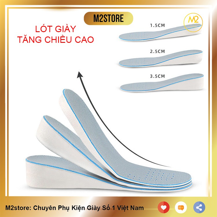 Cặp lót giày tăng chiều cao cao su độn đế tăng 1,5-3cm - Loại nguyên bàn chân - L13