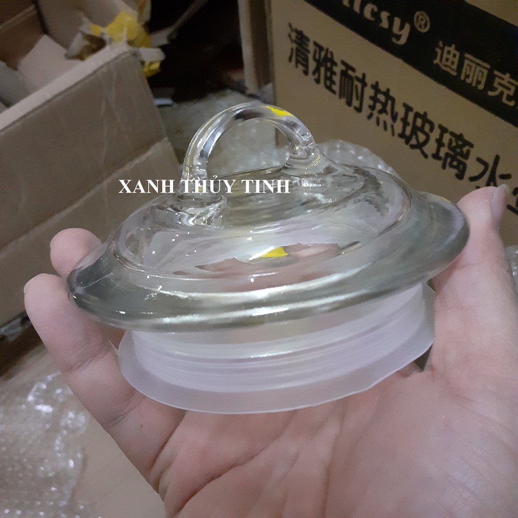 Bình thủy tinh họa tiết LẠC ĐÀ ngâm sâm, nấm, hoa quả trong veo - 10 lít