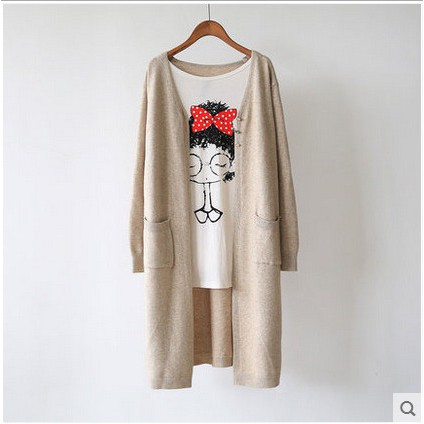 Áo cardigan nữ 2 túi, áo khoác len dáng dài nhiều màu Ak33