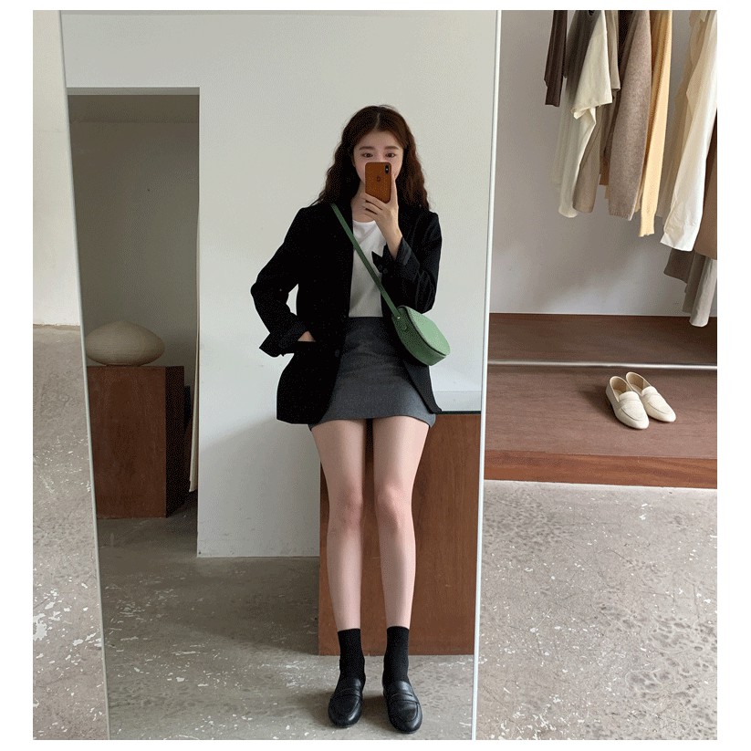(ORDER) Áo khoác Blazer nữ màu đen đơn giản thanh lịch nhẹ nhàng style Hàn Quốc