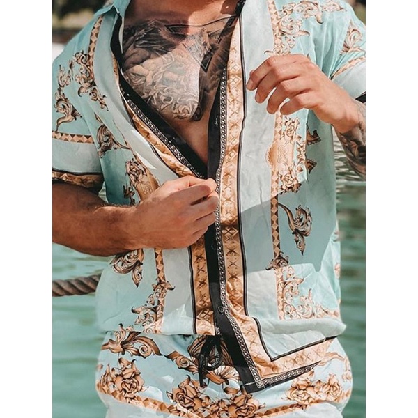 Set Đồ Đi Biển Phong Cách Hawaii Thời Trang Mùa Hè Cho Nam Giới