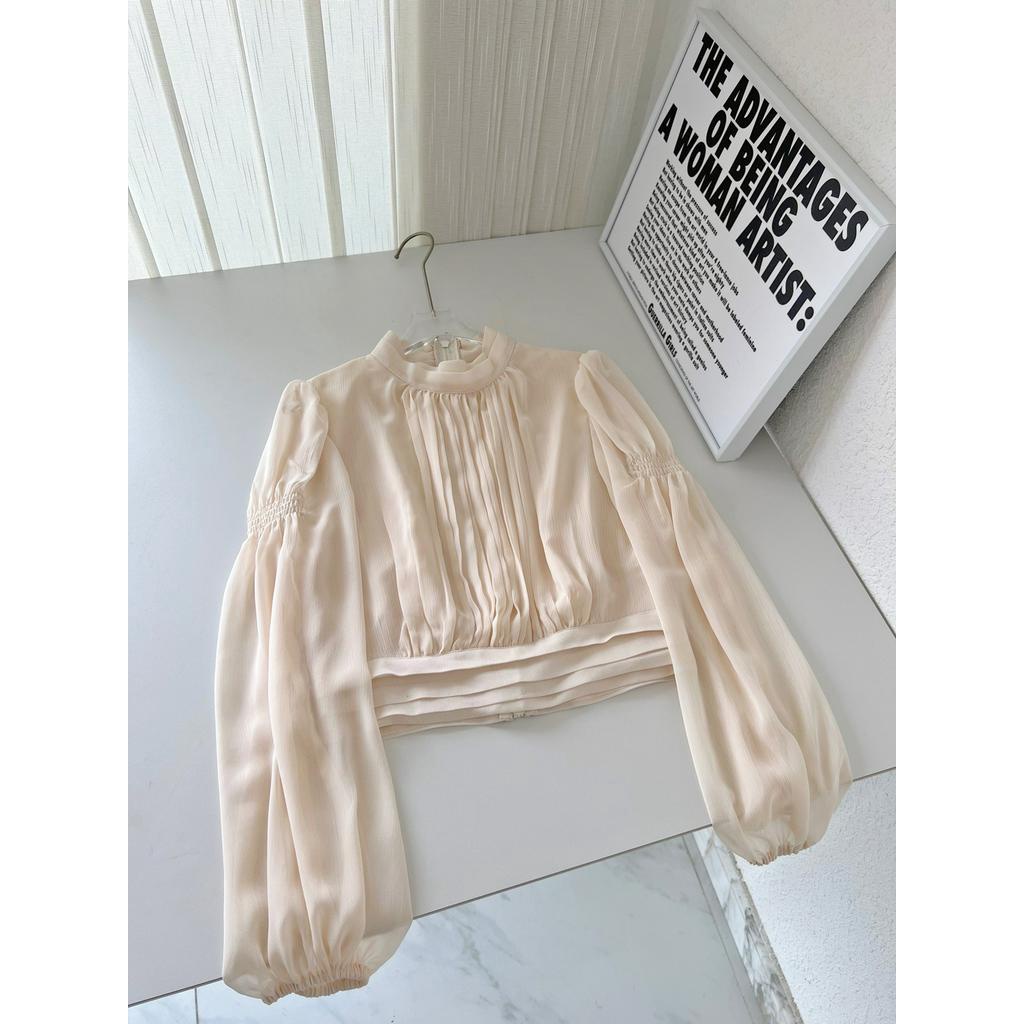 Bộ Áo Sơ Mi Dài Tay Màu Sắc Trơn Phối Chân Váy Chữ A Thời Trang Sành Điệu 624