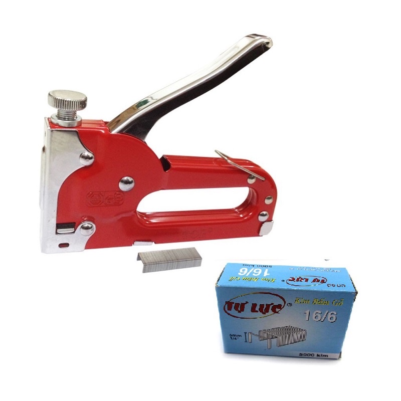 Súng bấm ghim cầm tay dập gim và gim bắn gỗ Tự Lực 16/6
