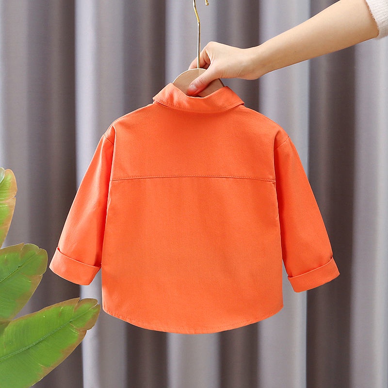 Áo Sơ Mi Tay Dài Cổ Bẻ Thời Trang Xuân Thu Cho Bé Trai