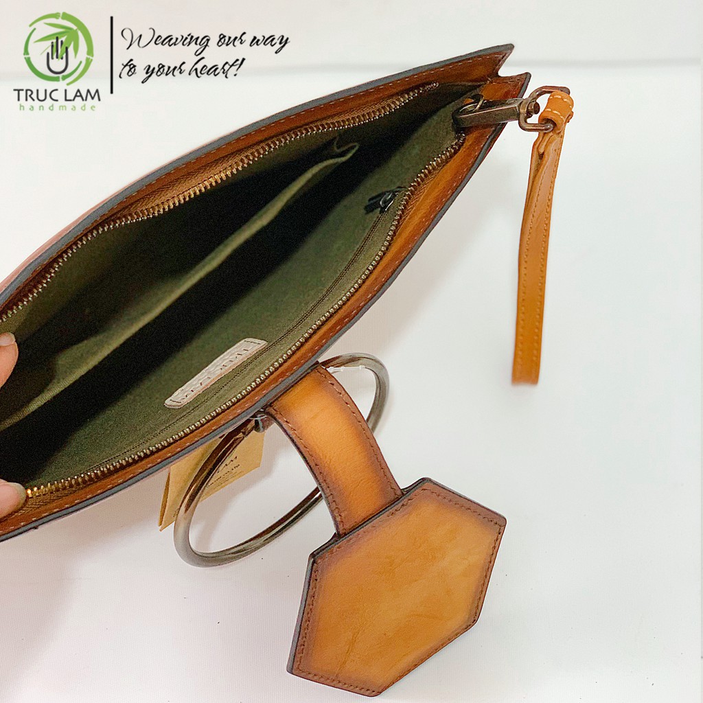 Ví Clutch Dự Tiệc Thời Trang Nữ Cầm Tay Da Thật Cao Cấp Trúc Lâm Handmade.