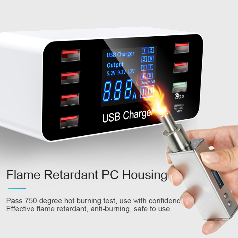 Củ Sạc Thông Minh 8 Cổng Usb 3.0 40w