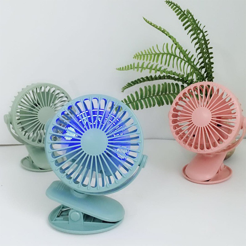 Quạt Mini Kẹp Để Bàn - Xe Đẩy Table Clip Fan Có Đèn Led Chạy Chữ Cực Đẹp | BigBuy360 - bigbuy360.vn