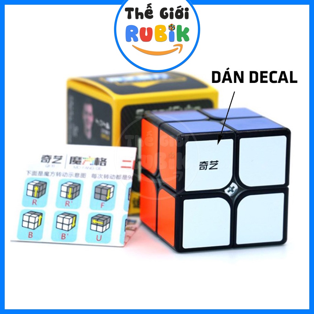 Rubik 2x2 QiYi TẶNG TUA VÍT Chỉnh Ốc Core Chất Lượng Cao Viền Đen, Stickerless | Thế Giới Rubik