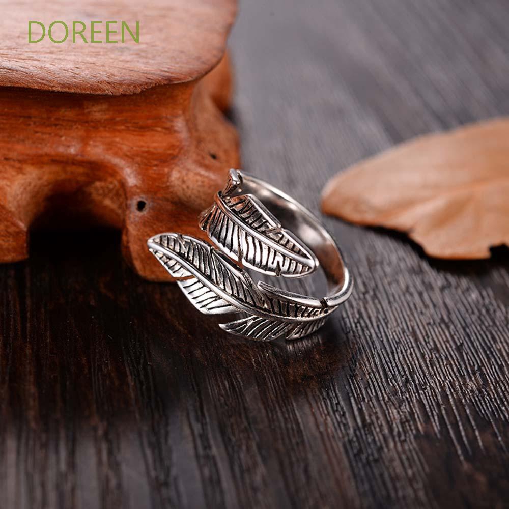 Nhẫn hình lông vũ xoắn ốc phong cách cổ điển cho nữ