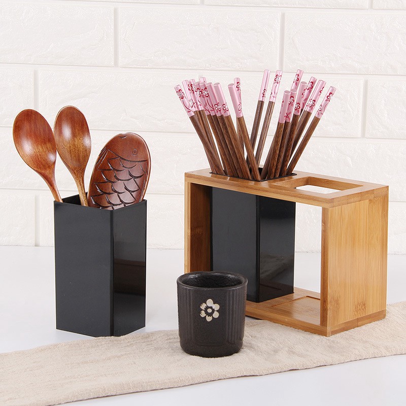 Ống tre đựng đũa thìa 2 ngăn BAMBOOO ECO trang trí nhà bếp