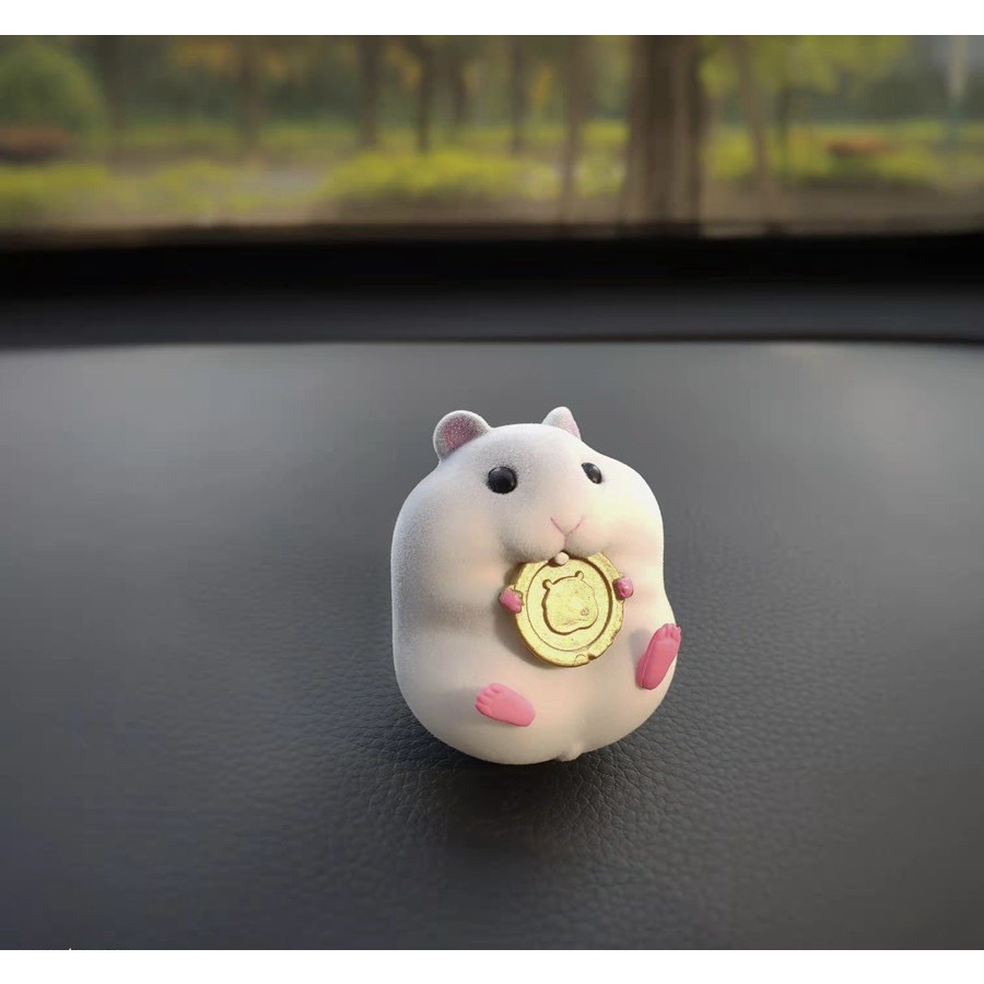 Phụ Kiện Trang Trí Ô Tô , Xe Hơi , Bàn Làm Việc , Phòng Khách Set Chuột Hamster Dễ Thương