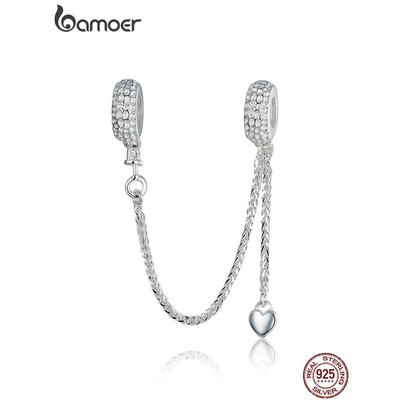 Hạt Xỏ Bamoer Đính Đá Phối Dây Mắt Xích Kiểu Dáng Sang Trọng