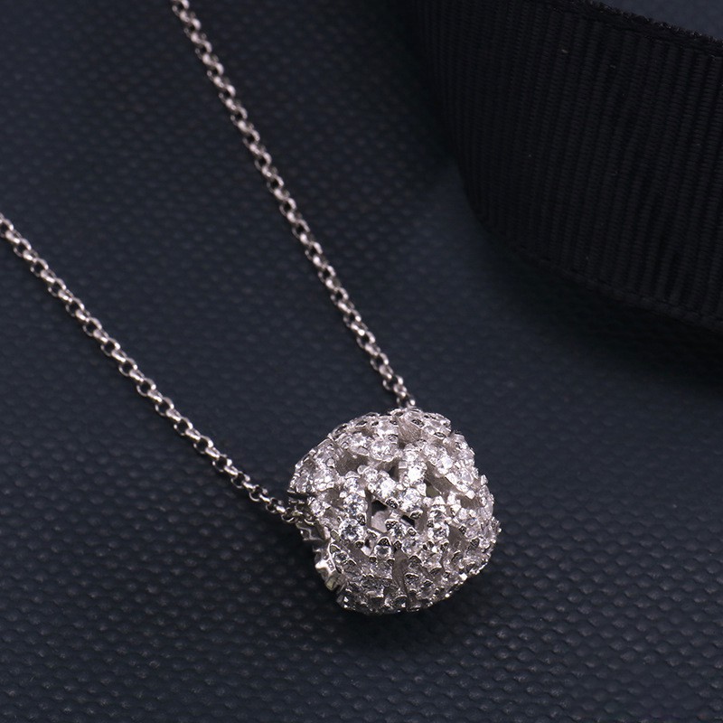 Vòng Cổ Bạc, Dây Chuyền Bạc Quả Cầu Đá Tròn Sang Trọng TNC JEWELLERY
