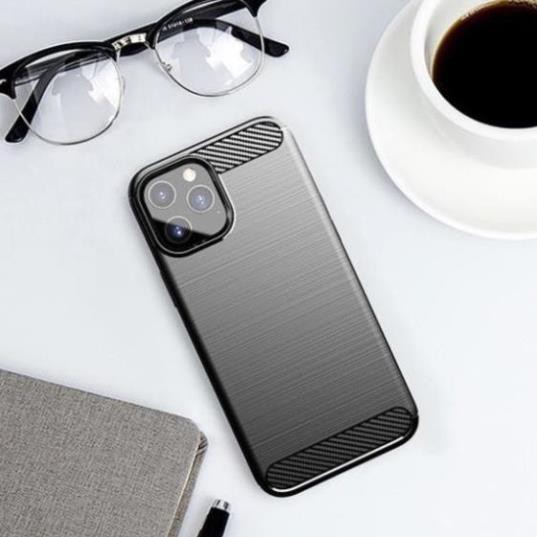 Ốp lưng dẻo Iphone 11/ 11 pro/ 11 pro max/ Iphone 12 mini/ 12/ 12 pro/ 12 Pro Max vân sợi cacbon chống sốc Rugger Amor