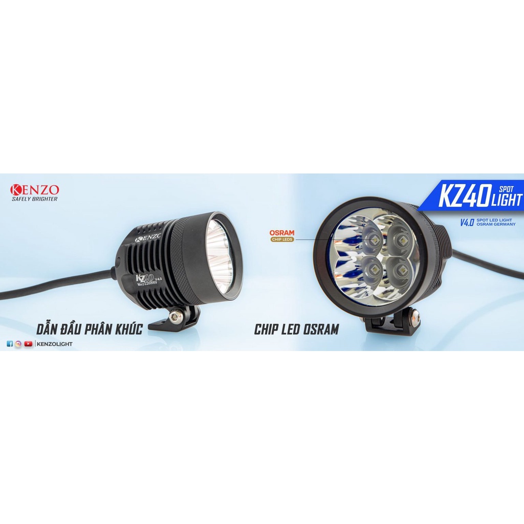 [CHÍNH HÃNG] Đèn trợ sáng Kenzo KZ40 V4 60W OSRAM cao cấp, Germany và Xlight M60 plus R60 Đức omg l4x se l4xse - seido
