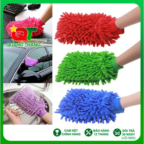 Găng Tay, Bao Tay San Hô Microfiber Chuyên Dụng Lau, Rửa Xe Ô Tô Siêu Mịn,Siêu Sịn