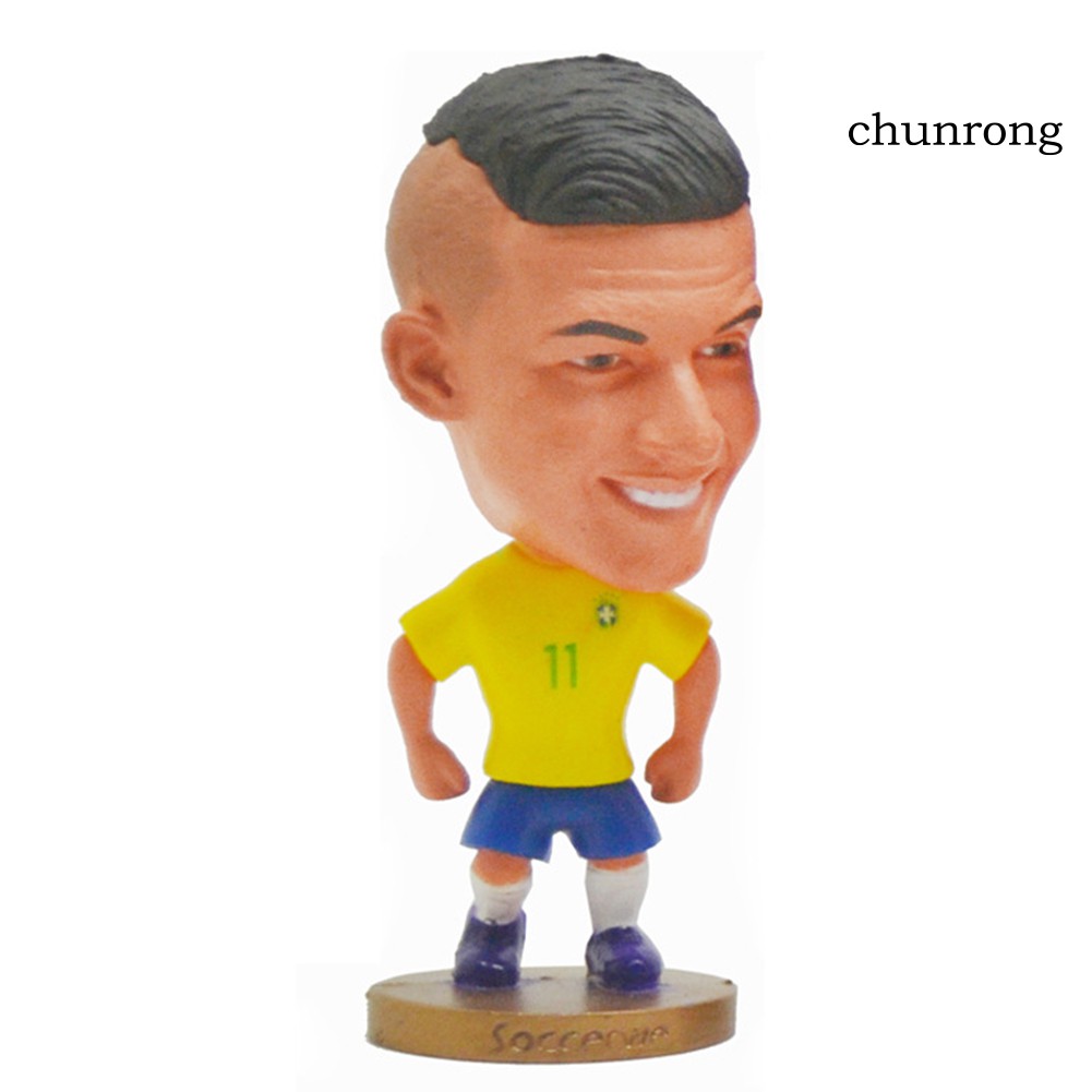 CR+1Pc Brazil Soccer Player Carlos Ronaldo PVC Action Figure Toy Desk Decor Gift