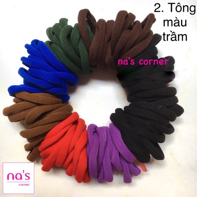 Sỉ thun cột tóc trơn đủ màu 100 sợi lớn loại mịn dày chắc