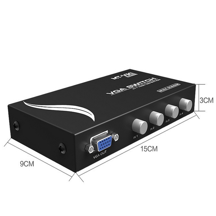 Bộ gộp VGA 4 máy tính dùng 1 màn hình MT-Viki - Gộp VGA 4 vào 1 ra - VGA 4 in 1 out - 4 Port VGA Video Switch -dc1101