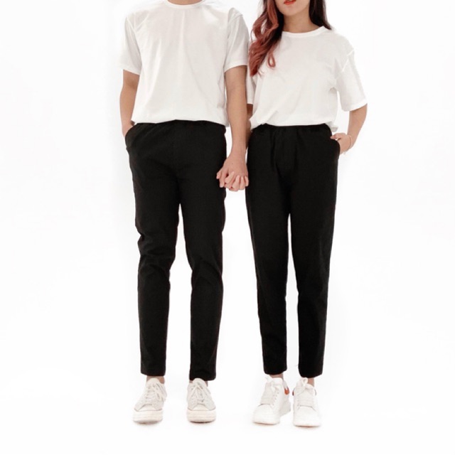 Quần khaki unisex form suông Hàn Quốc chất co giãn