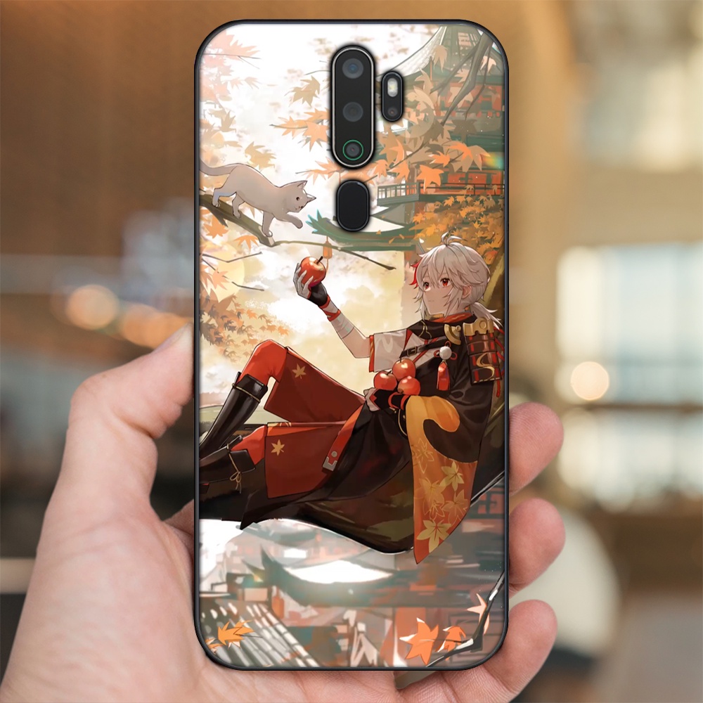 Ốp lưng Oppo A5 2020, A9 2020 viền đen in hình Kazuha Genshin Impact