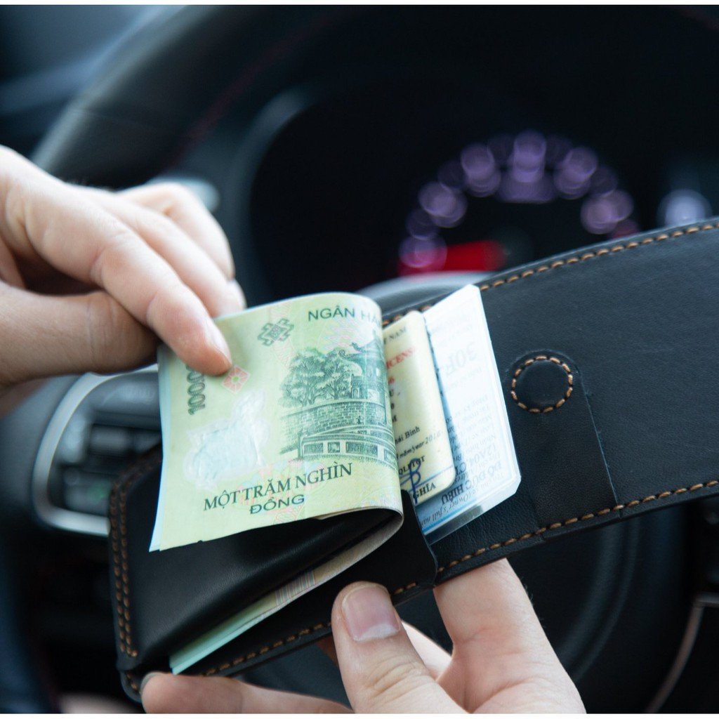 Ví Nam Nữ Da Bò Cách Điệu Thời Trang, Bóp Nam Nữ Da Bò Mini Cao Cấp Nhỏ Gọn SEN3 Bảo Hành Da 12 Tháng